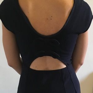 Dark Navy Open Back Dress from France